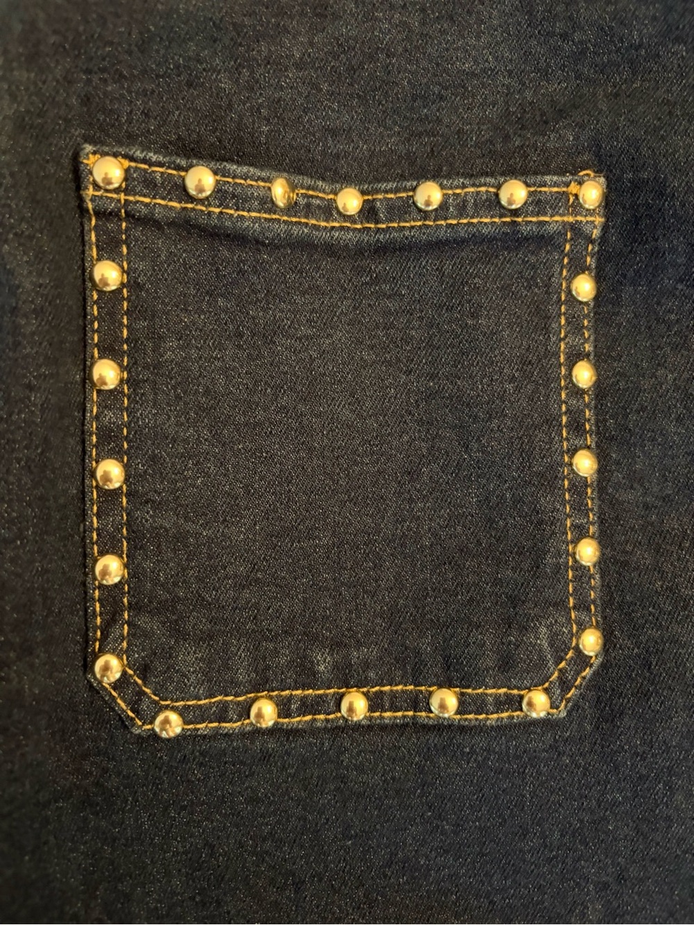 Michael Kors Dark Blue Straight Leg Jeans with Studded Pocket - Picture 3 of 7